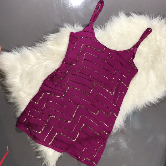 Parker pink dress with gold sequins - Picture 5 of 6